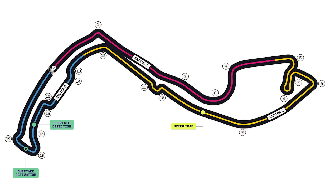 Официальная схема трассы Circuit de Monaco