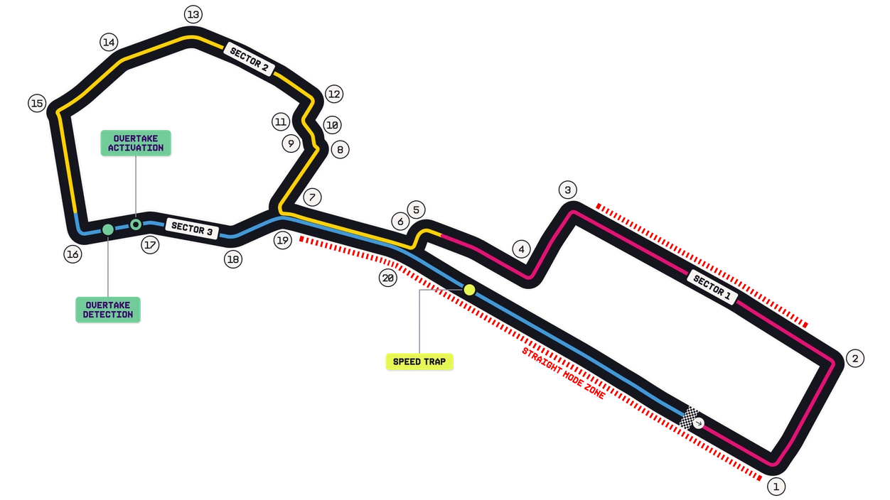 Официальная схема трассы Baku City Circuit