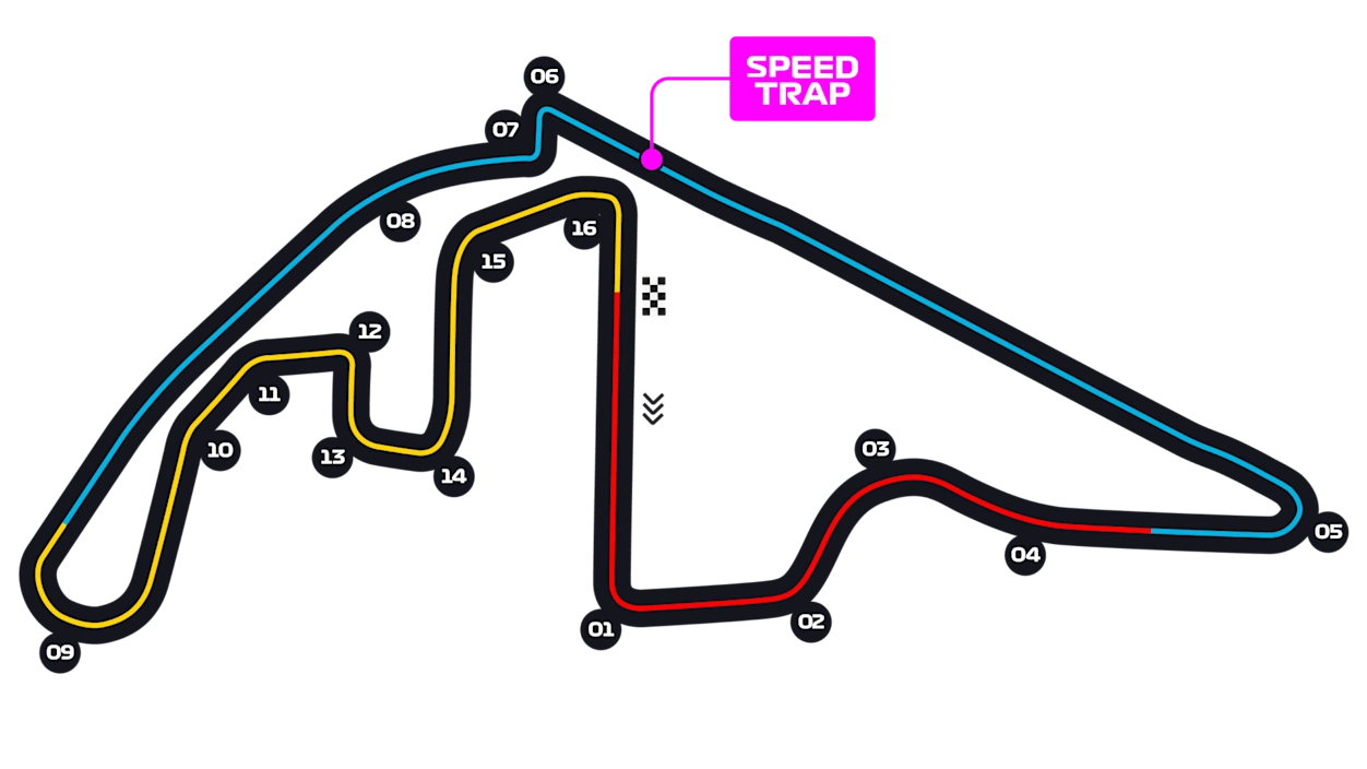 Официальная схема трассы Yas Marina Circuit